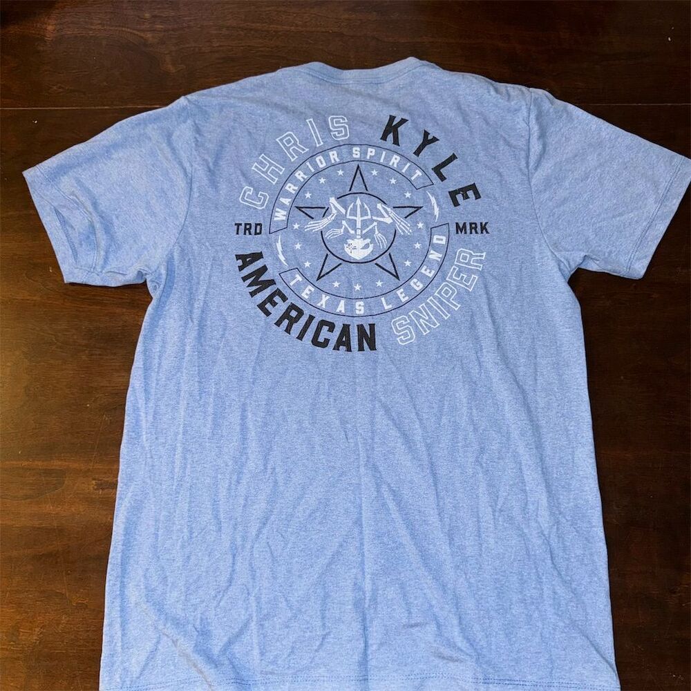 Howitzer Chris Kyle American Sniper Men's Blue Graphic T-Shirt: USA military